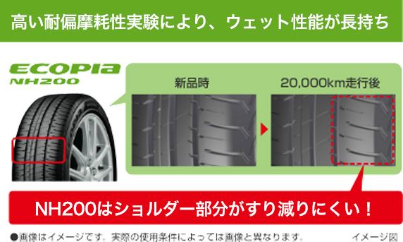 偏摩耗を抑制し、安全性が長持ち